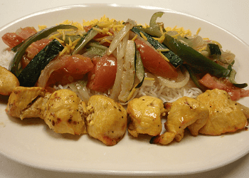 Sauteed Vegetables with Rice and Chicken